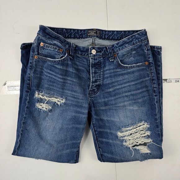 Abercrombie & Fitch Ames Slim Boyfriend Jeans Size 27 (4S) Dark Wash Denim 4281 - Picture 1 of 12
